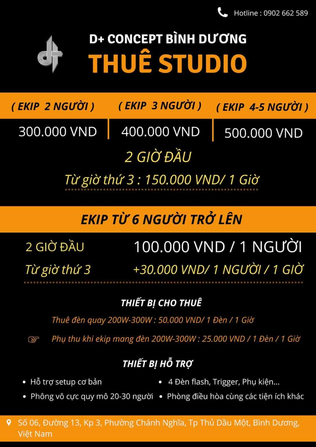 Dịch vụ cho thuê Studio và thiết bị tại Bình Dương